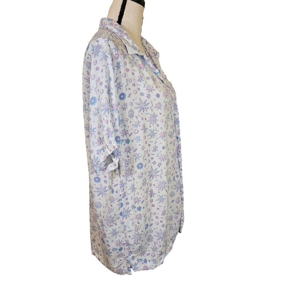 Rowdy Gentlmen Hawaiian Shirt, Blue/Pink Starfish Design,Large - Picture 4 of 11